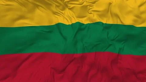 Lithuania Flag Seamless Looping Background Waving Slow Motion Stock Footage 233820024