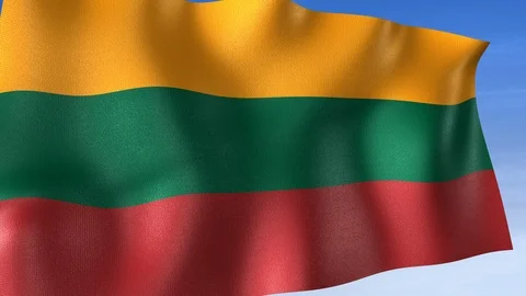 Lithuania Flag - Set of 3 Angles with Masks [3WaveSeries] Stock Footage 103334178