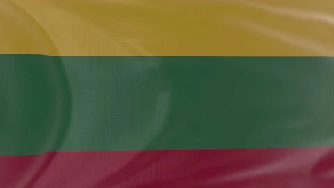 Lithuania flag in slow motion animation waving in the wind realistic Stock Footage 142987721