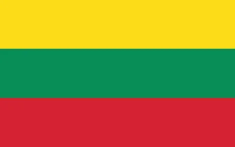 Lithuania flag vector graphic. Rectangle Lithuanian flag illustration. Lithua Stockillustratie
