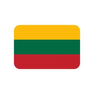 Lithuania flag vector icon on white background Stock Illustration