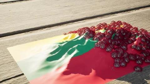 Lithuania Flag - Virus Growth Stock Footage 320241349