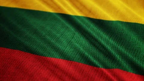 Lithuania flag is waving 3D animation.  Stock Footage 100548818