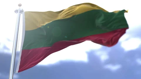 Lithuania flag waving against the sky Stock Footage 170663122
