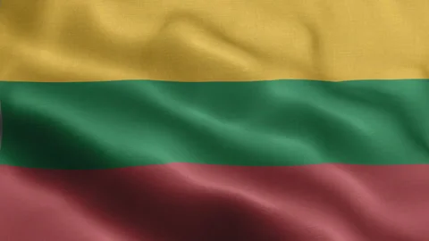 Lithuania Flag Waving Animation | Realistic 3D National Flag Loop 4K Stock Footage 344822885