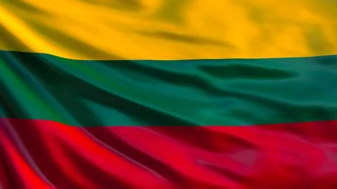 Lithuania flag. Waving flag of Lithuania 3d illustration Stock Illustration