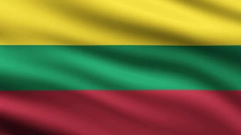 Lithuania flag waving full screen background animation Stock Footage 266181716
