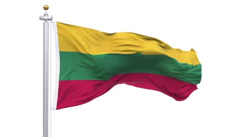 Lithuania flag waving looping with transparent background. 스톡 동영상 320340174