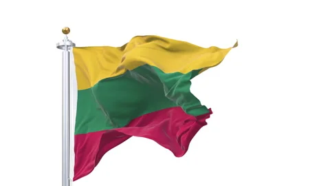 Lithuania flag waving looping with transparent background. Video stock 320340180