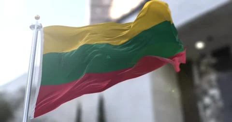 Lithuania-flag-waving-seamless-loop-4k-60fps Stock Footage 331214551