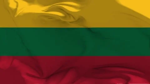 Lithuania Flag Waving in Slow Motion Loop Animation Stock Footage 340910763