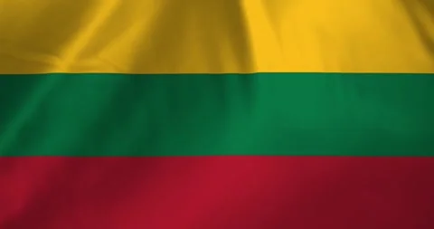 Lithuania flag waving with the wind background loop video animation Stock Footage 327172349