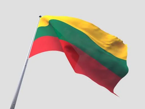 Lithuania flying flag isolate on white background. Stock Illustration
