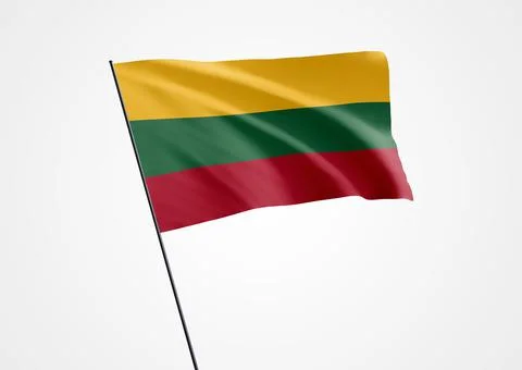 Lithuania flying high in the isolated background. February 16 Lithuania inde Stock Illustration
