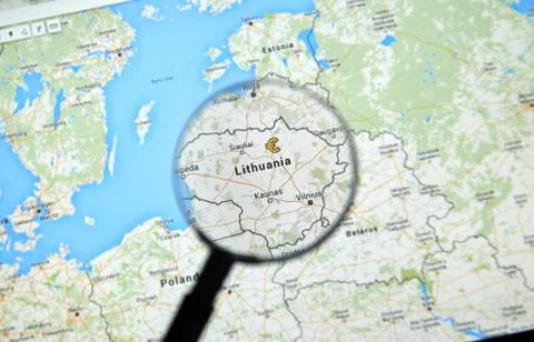 Lithuania on Google Maps Stock Photos