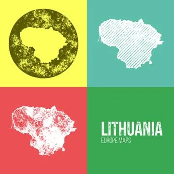 Lithuania Grunge Retro Map Stock Illustration