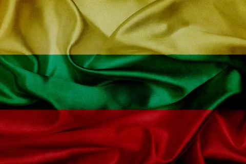 Lithuania grunge waving flag Stock Illustration