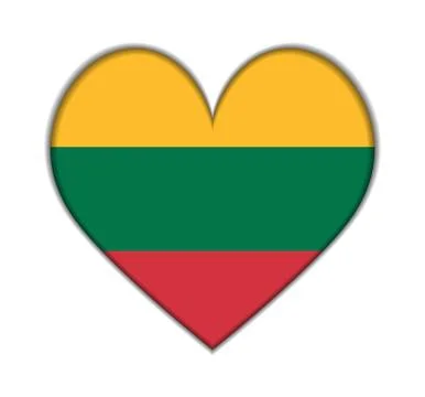 Lithuania heart flag 스톡 일러스트