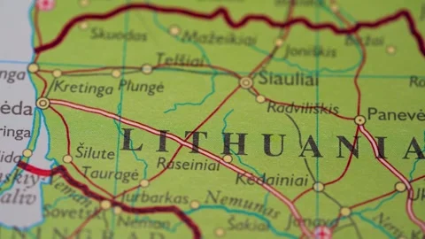 Lithuania highlighted on a world map 4K Stock Footage 300655787
