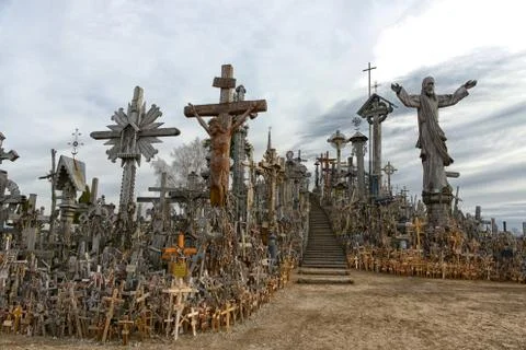 Lithuania, Hill Of Crosses Stock Photos
