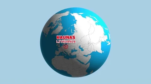 LITHUANIA KAUNAS ZOOM IN FROM SPACE Stock Footage 177515033