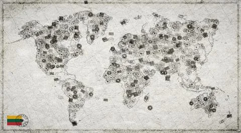 Lithuania Klaipeda Stamp World Map Stock Illustration