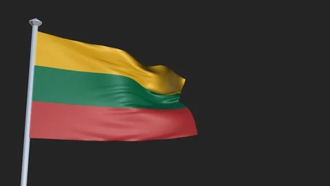 Lithuania - Loopable 3D flag animation with Alpha Channel and Transparency fo Stock Footage 91465628