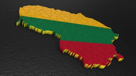 Lithuania map 3d. 3d map of Lithuania. Video stock 273936109