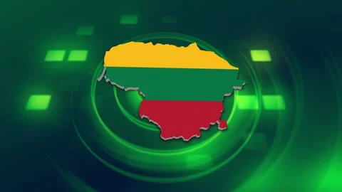 Lithuania Map and Flag Background Stock Footage 344028884