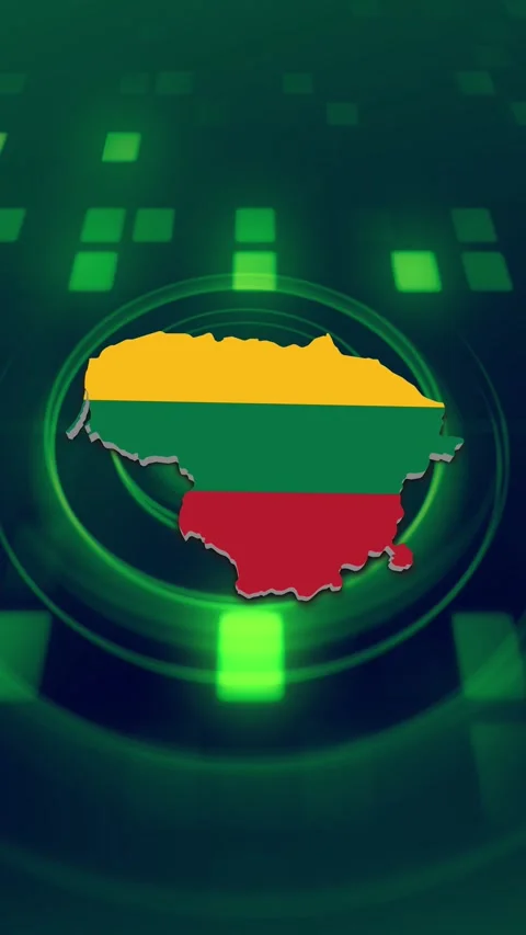 Lithuania Map and Flag Background Vídeo Stock 347125398