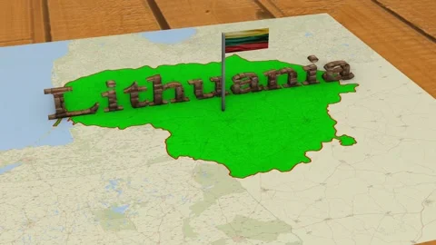 Lithuania Map and Lithuania Flag Stock Footage 275193986