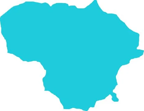 Lithuania MAP in Blue, Country Map, Lithuania, Border Map, Border line of L.. Stock Illustration