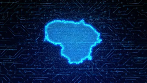 Lithuania Map Digital Technology Opener Stock Footage 335081508