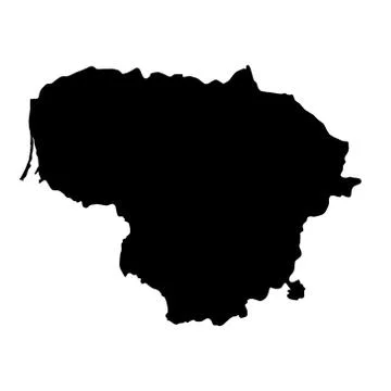 Lithuania map - filled hand-drawn map Stock Illustration