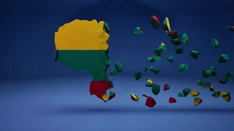 Lithuania Map With Flag Stock Footage 323898488