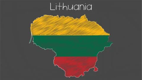 Lithuania map-flag illustration Stock Illustration
