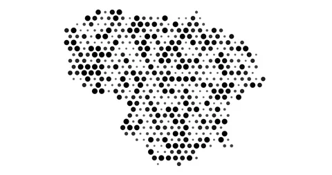 Lithuania Map With Generative Circle Mesh Stock Footage 312475547