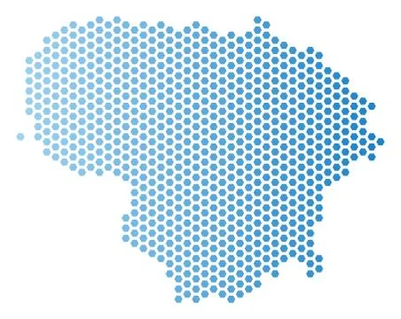 Lithuania Map Hexagon Abstraction Illustrazione stock