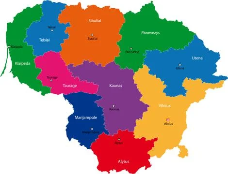 Lithuania map Stock Illustration