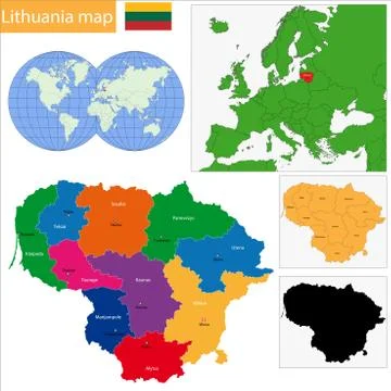 Lithuania map Stock Illustration