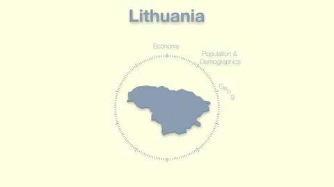 Lithuania MAP revealingmotion graphics data elements Stock Footage 339877009