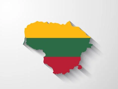 Lithuania map with shadow effect Stock Illustration