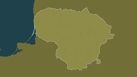 Lithuania map - solid. Border. Pattern. Labels Stock Footage 321685927
