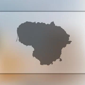Lithuania map. Vector silhouette of Lithuania. Blurred background Stock Illustration