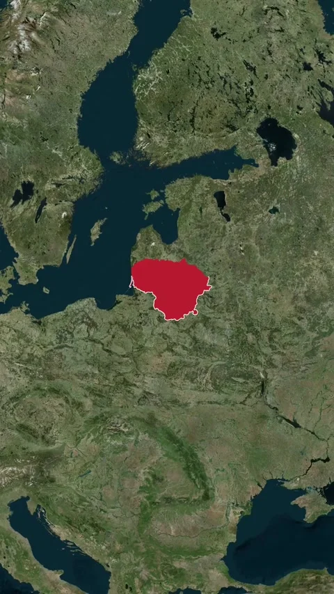 Lithuania National Border Highlighted Vertical Map Animation 4K 스톡 동영상 329337854