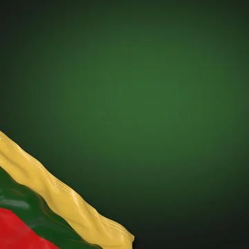 Lithuania - national flag and gradient background - square format - 3D illu.. Stock Illustration