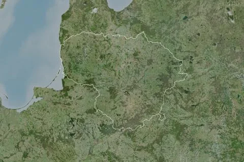 Lithuania outlined. Satellite Stock Illustration