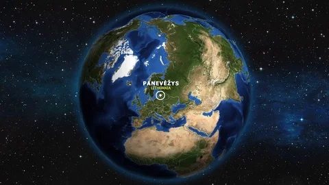 LITHUANIA PANEVEZYS ZOOM IN FROM SPACE Stock Footage 115669845
