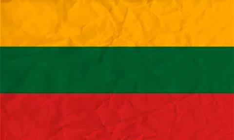 Lithuania  paper  flag Stock Illustration
