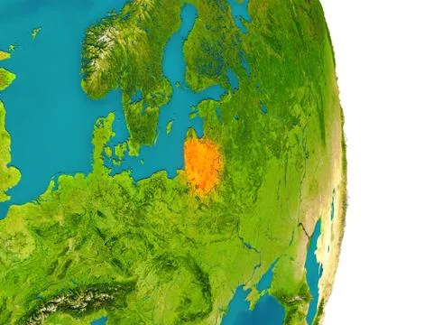 Lithuania on planet Stock Illustration